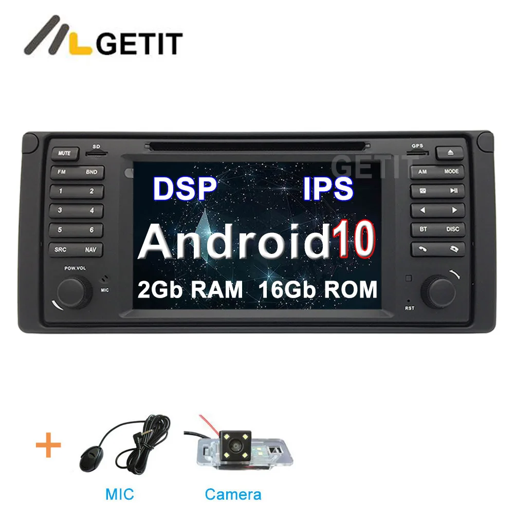 Android 10,0 Автомобильный DVD стерео радио плеер Multimedio gps для BMW E39 - Цвет: 2G CAMERA-DSP