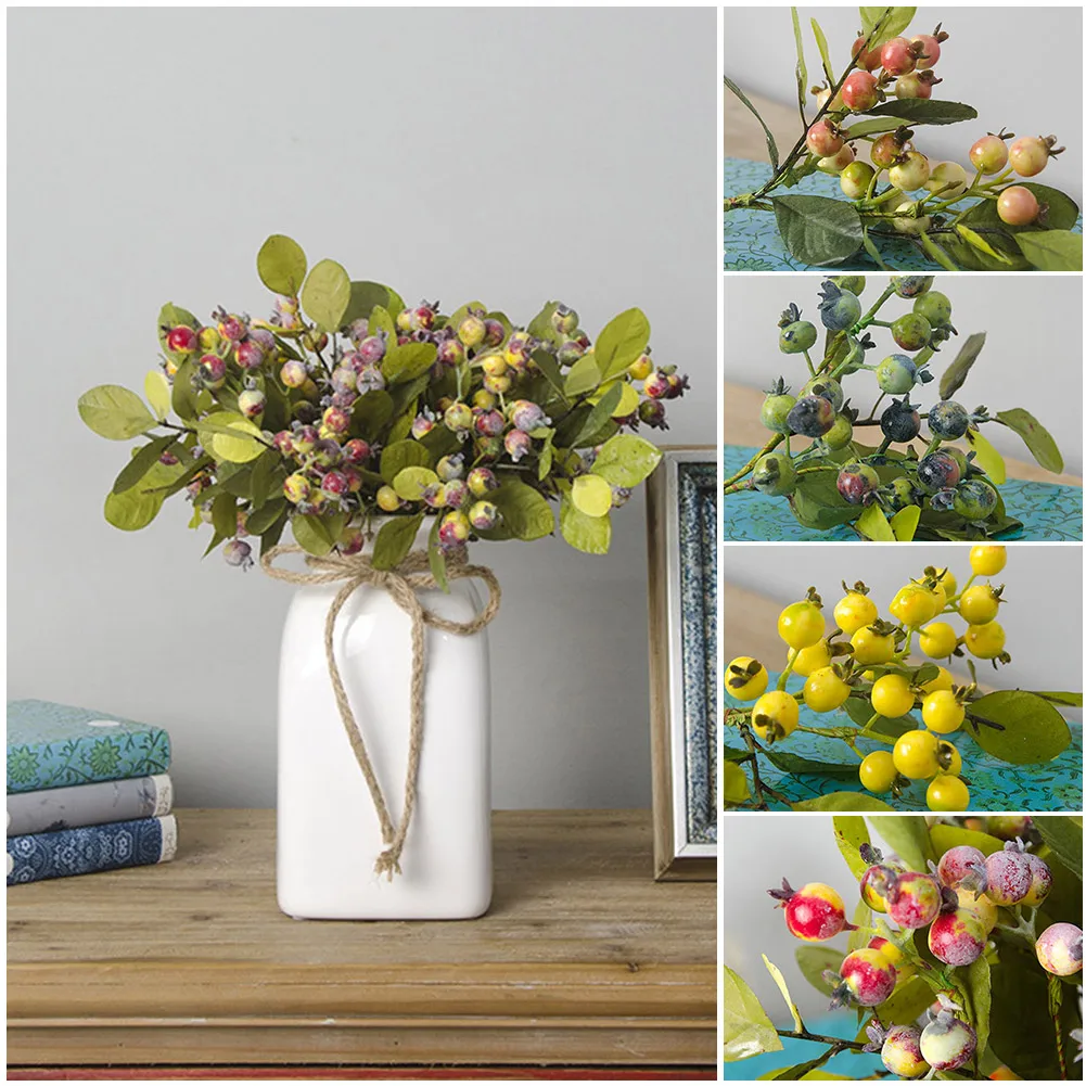 

Home Decor Artificial Plants 26cm Pomegranate DIY Wedding Decoration Artificial Flower Cute Foam Fruit Berries Table Fake Flower