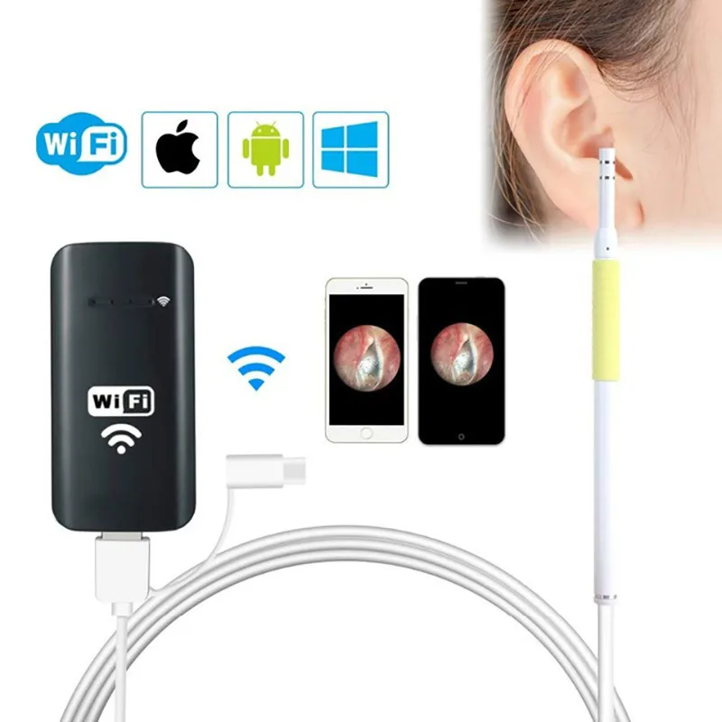 

WiFi USB Ear Endoscope Wireless Digital Ear Cleaning Endoscope 1.3MP 720P HD Ear Scope Camera With 6 LED Earwax Removal For IOS