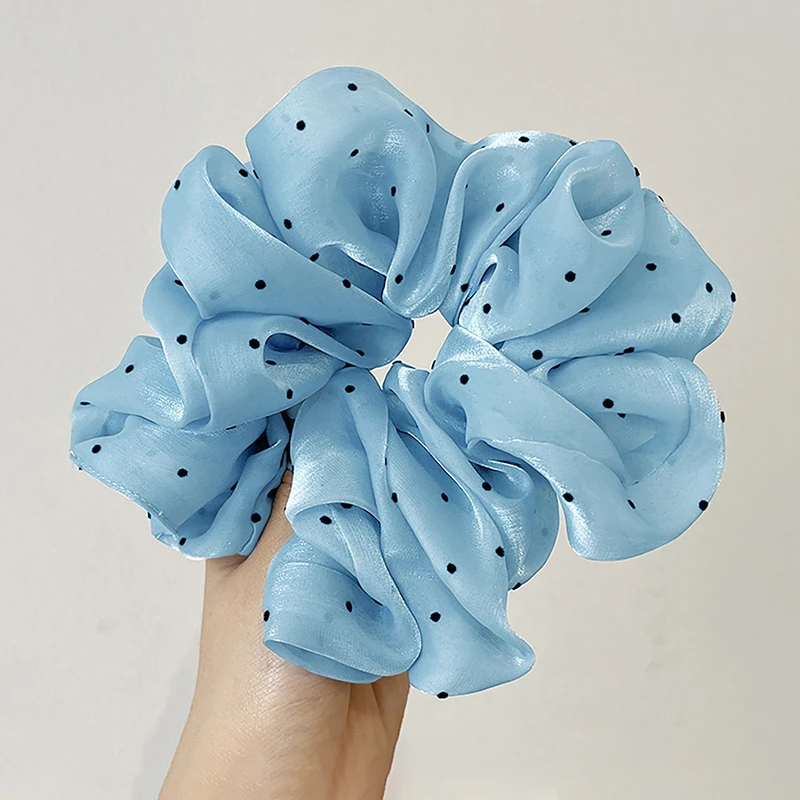 ladies headband Oversized Scrunchie Korea Large Organza Dot Hair Scrunchies Women Elastic Hair Bands Headwear Chiffon Ponytail Holder Hair Rope hairclips Hair Accessories