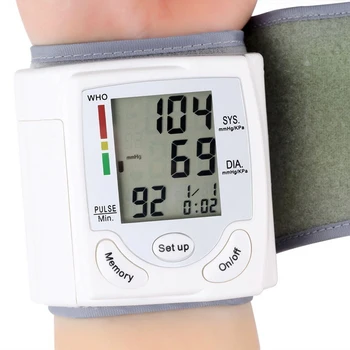 

Portable LCD Display Blood Pressure Monitor Wrist Pulse Meter Automatic Digital Pulsometer Sphygmomanometer Health Personal Care