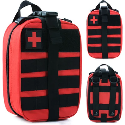 Tactical First Aid Bag Medical Kit Bags Molle EMT Emergency Survival Pouch Outdoor Camping Climbing Medical Box Package - Цвет: red