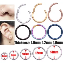 Jewelry Hinged Ring-Hoop Nose-Ring Segment Septum Clicker Body-Piercing Ear-Helix Surgical Steel
