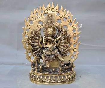

wedding decoration Tibet Brass Bronze Tantra Bull Skulptur Yamantaka Yama Dharmaraja Buddha Statue