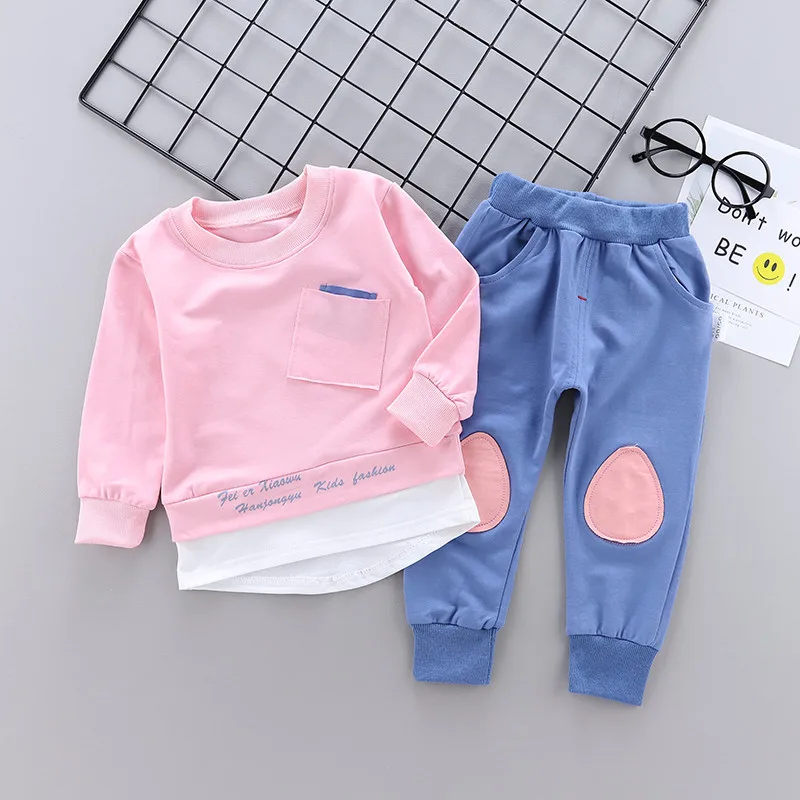 pajamas for baby girl NEW Spring Autumn Children Clothing Set Girls Sports Suit Baby Girls Tracksuit Pocket Children Clothes Sets Kids Clothing Set kid suits