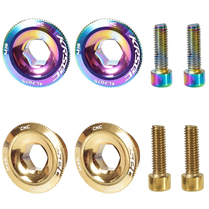 Colorful Crank Arm Bolt Screw M18 M20 Bike Bottom Bracket Cap Crankset Cover Rainbow Screws For MTB Road BMX Bike BB Axis Screws