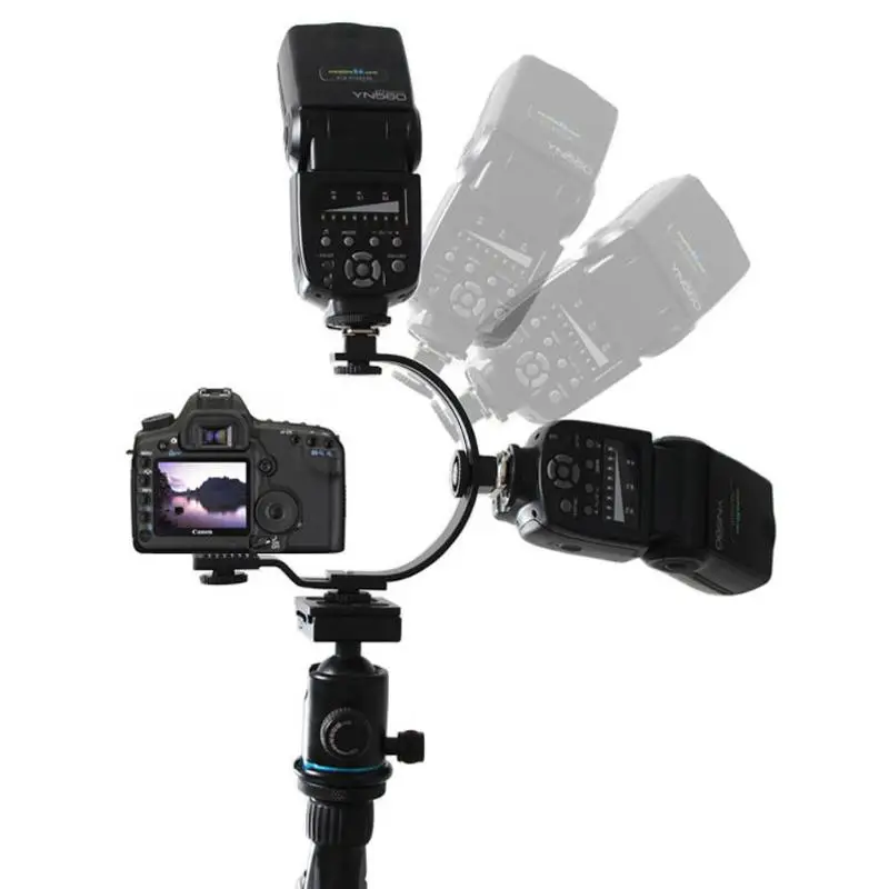 C образный Кронштейн для вспышки светодиодный видео свет DC DSLR SLR камера мини