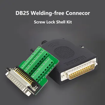 

DB25 Welding-free Male Plug Female Socket Screw Lock Shell Kit 2 Rows 25 Pin Serial Port Connector D-SUB 25 Adapter
