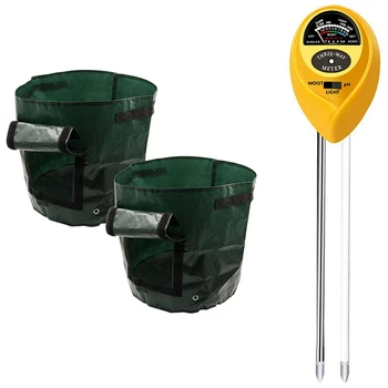 

2Pcs Diy Potato Grow Planter Pe Cloth Planting Container Bag & 1Pcs Soil Ph Meter,3-In-1 Soil Tester Kits
