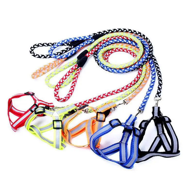 

Dog Collars Reflective safety at night Pet Dog Tag Collar Leash Lead For Small Medium Large Dogs Pitbull Bulldog Pugs Beagle
