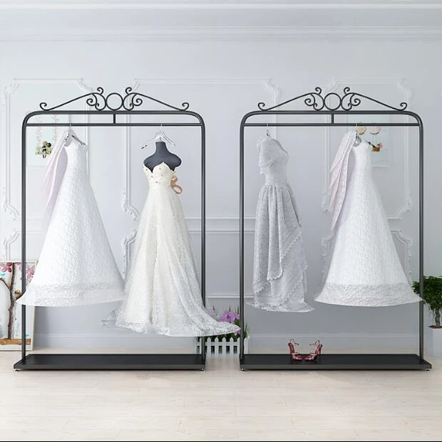 Magasin de vêtements cintre doré robe de mariée magasin présentoir tenture  murale robe présentoir mural robe de mariée présentoir - AliExpress