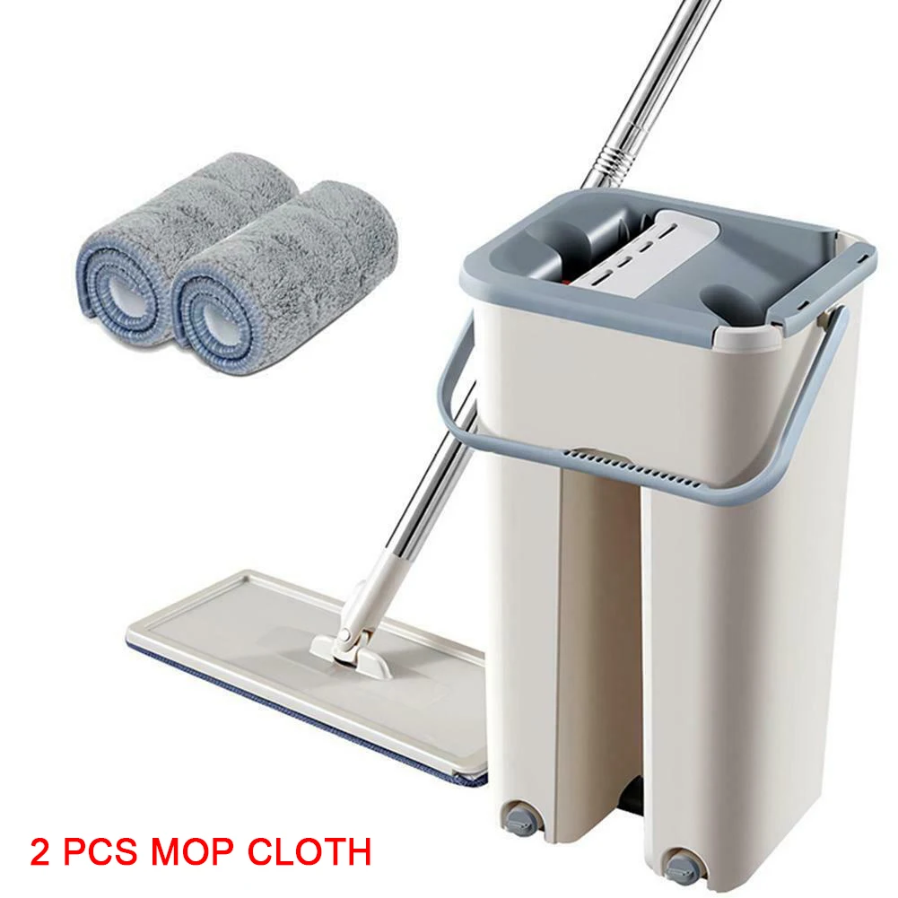 2pcs mop cloth set Ручная стирка плоская Швабра для чистки ленивый набор инструментов вращающаяся на 360 градусов плитка мраморный пол для дома XB 66 - Цвет: 2pcs mop cloth set