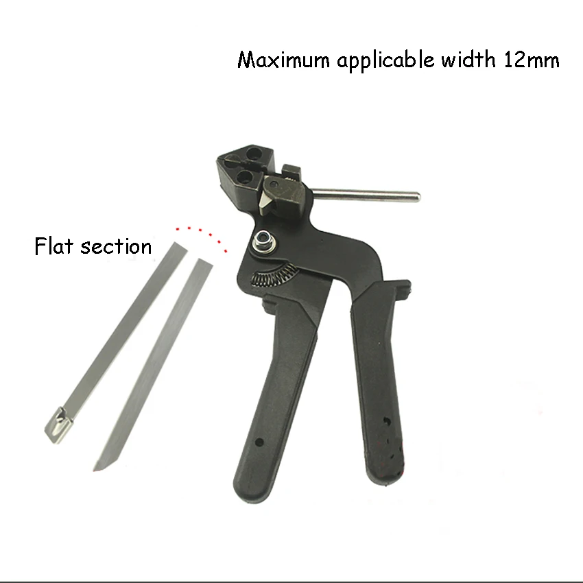 Self-locking Stainless Steel Cable Tie Pliers Cutter Fastening Hand Tool Tightening Retractor for Cable Tie of Width Within 12mm