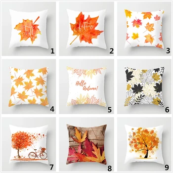 

Maple Leaf Printed Pillow Case Sofa Car Seat Cushion Cover Living Room Balcony Decorative Pillow Case 40X40/45X45/50X50/60X60cm