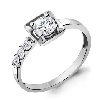 

AQUAMARINE ring with cubic swarovski, Silver 925