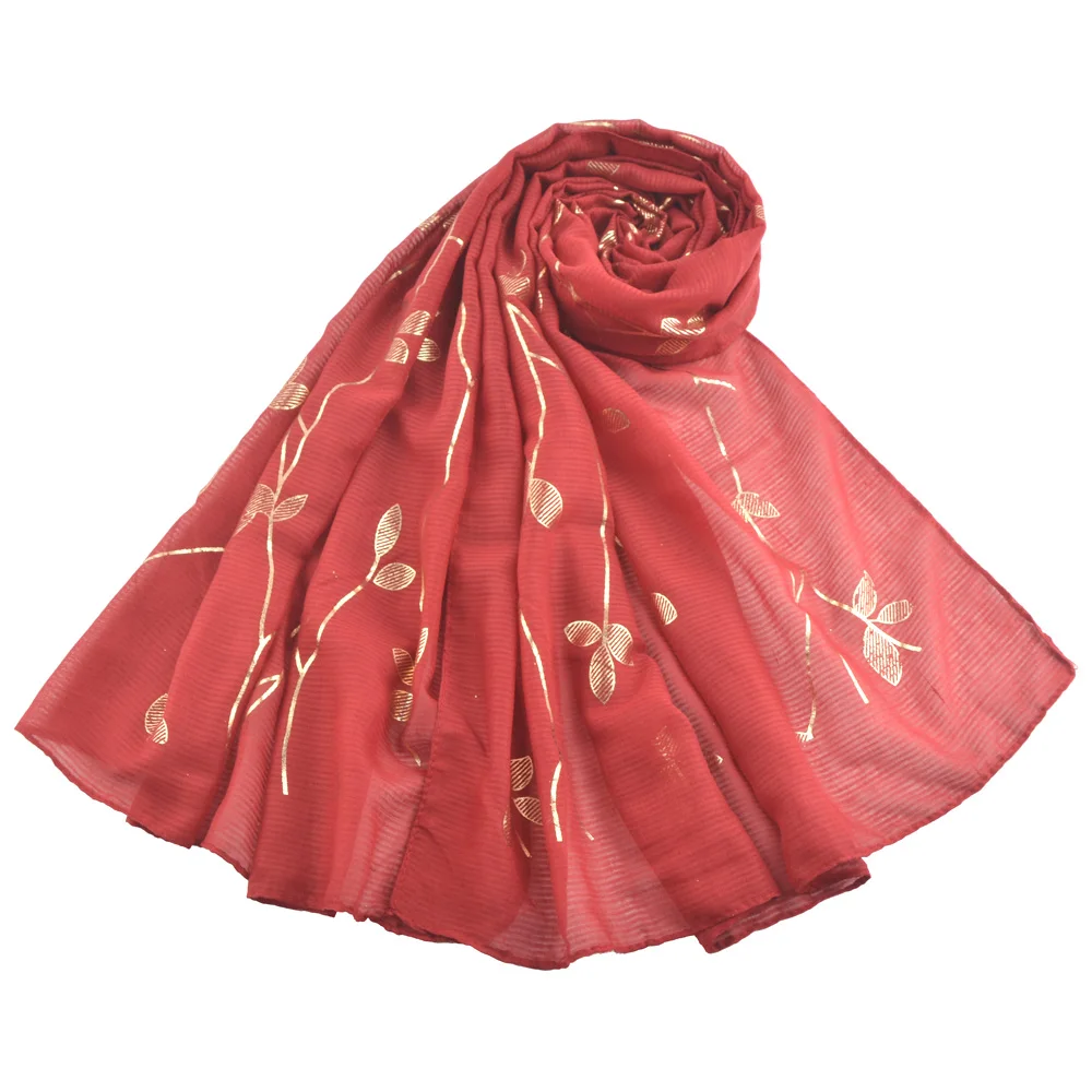 Foulard femme musulman, хлопковый мусульманский хиджаб, простой головной шарф для волос, Шали Обертывания, Осенний женский золотой шарф с маркой sjaal, Роковая женщина