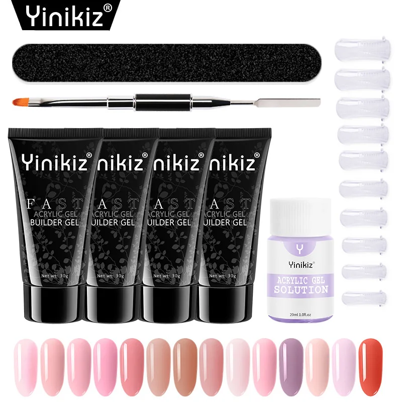 UV Builder Extending Jelly Poly Extension Nail Gel Set Nails Kit French Art Manicure Polish Natural Acrylic | Красота и здоровье