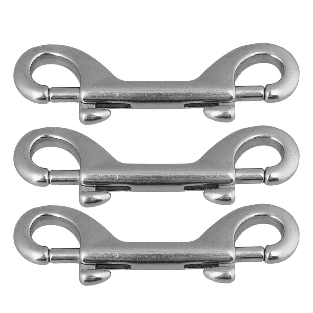 

316 Stainless Steel 100mm Double End Bolt Snap Hook Marine Grade Double Ended Snaps Diving Clips Key Ring & Pet Chains Set of 3