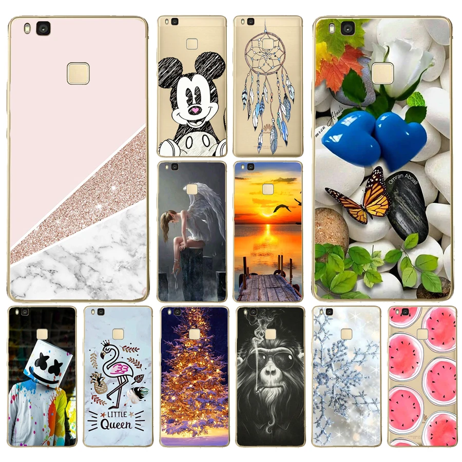 Чехол для huawei P9 Lite, милый силиконовый мягкий чехол с животными из ТПУ для Funda huawei P9 Lite, чехол для телефона P9 P9Lite