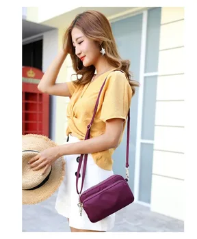 

Summer New Women's Shoulder Bag Oxford Material Pocket Design Lightweight Waterproof Messenger Bag Women's Korean Style