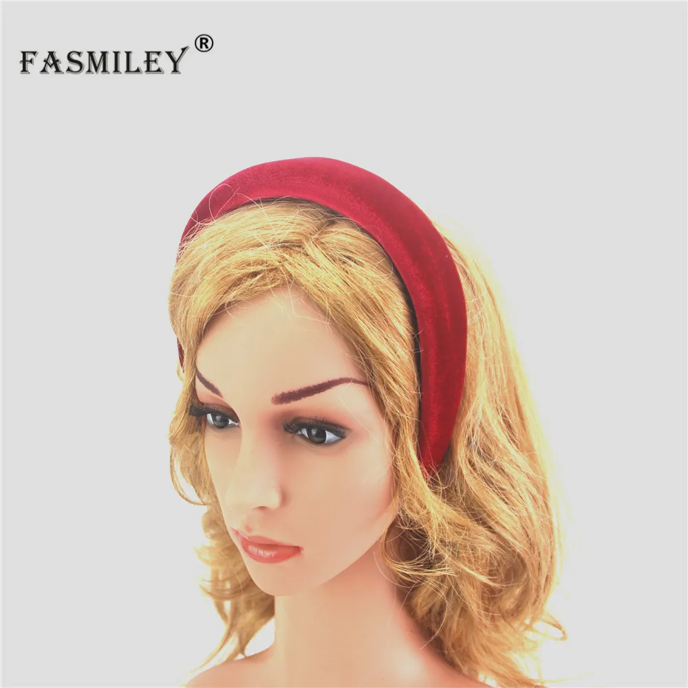 

FASMILEY 4.5CM Solid Wide Hairband Fashion Women Thick Sponge Velvet Headband Ladies Hair Band Hoop Hair Accessories 1pcs zfg01