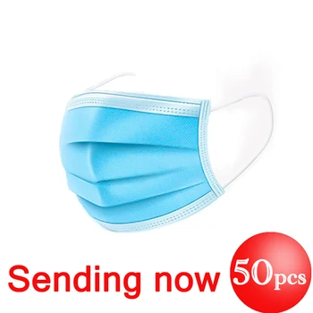 

50pcs Disposable mask Mouth Mask 3-layers Non-woven Face Mask Anti Dust Mouth Nose Cover masks cotton face mask mouth mask
