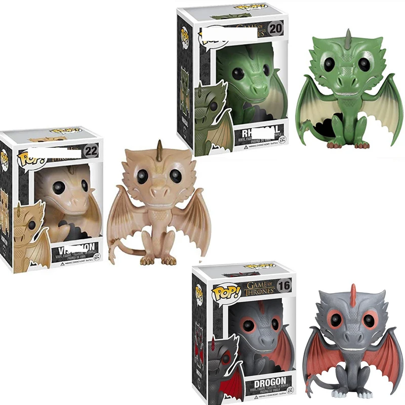 

FUNKO POP New Game Of Thrones Drogon,Rhaegal & Viserion Vinyl Action Figure Collection Model toys for Children Christmas gift