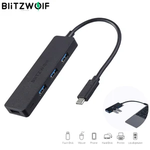 BlitzWolf BW-TH6 4 in 1 Type-C USB Hub 4 Ports Type-C to USB 3.0 Data Hub Adapter With Speed 5Gbps for Laptop PC USB Devices 1 item image