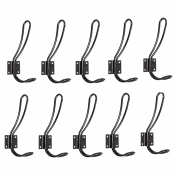 

10pcs Iron Kitchen Door Wall Mounted Hook Towel Clothing Hat Coat Hanger Holder