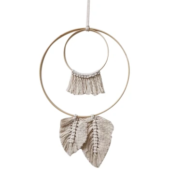 

Dream Catcher Hanging Ornaments Hand-Woven Macrame Tapestry Wall Hanging Living Room Bedroom Simple Wall Mandala Boho Decor