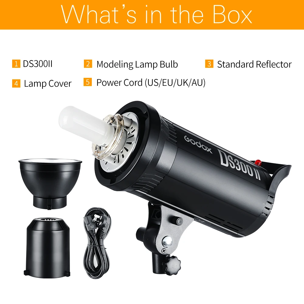Godox DS300II 300Ws GN58 Bowens крепление студийная вспышка стробоскоп Фотостудия вспышка для профессиональной фотографии вспышка