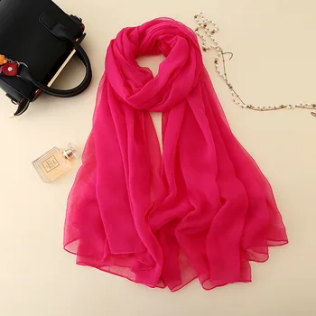 

Women Monochrome Fashion Scarves Sun Shawl Female Catwalk Training Dance Wraps Red