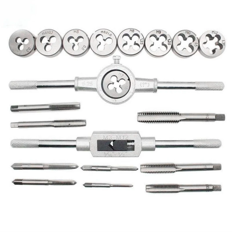 

Tap and Die Set Hand Tapping Hardware Tool Wrench Hand Metric Tapping Set 20pcs12pcs Set
