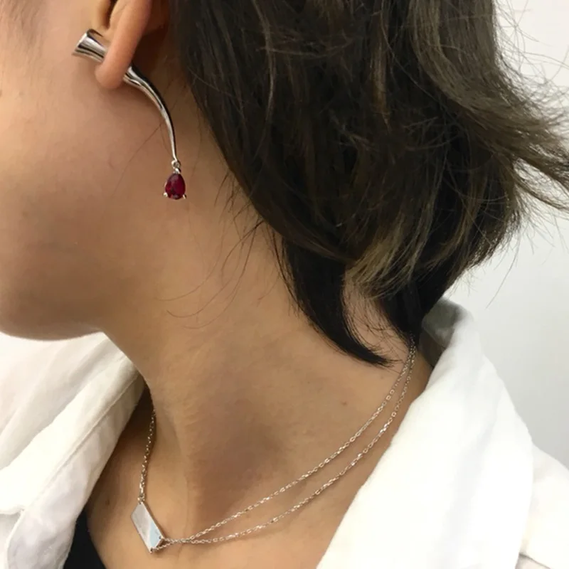 

Timeless Wonder Glam Geo Pierced Horn Stone Drop Earrings Women Jewelry Statment Gothic Boho Top Runway Gown Gift Rare New 3514