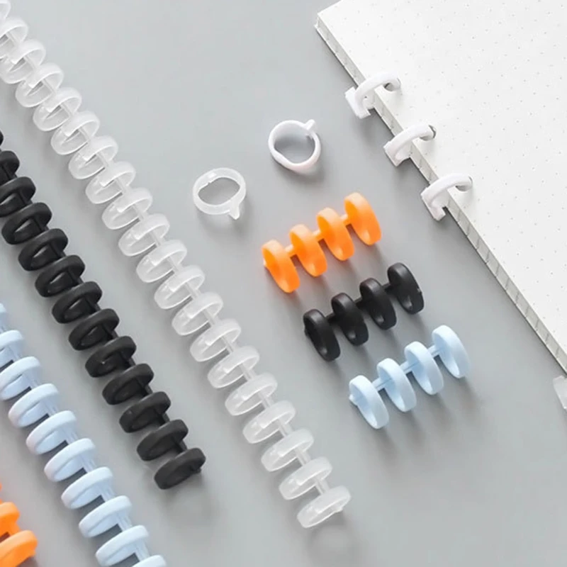 10 Pcs 30 Holes Circles Ring Spiral A4 Notebook Binding Clips Loose-leaf Paper Book Scrapbook Album Binder