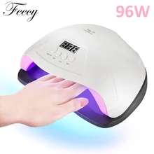 96 Вт УФ-лампа для ногтей светодиодный светильник для маникюра светодиодный светильник Сушилка для сушки Гель-лак быстроотверждаемый лак для ногтей ледяная лампа для ногтей УФ-лампа Feecy