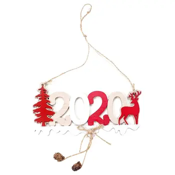 

Christmas Decorations New 2020 Letter Hemp Rope Wooden Pendant Creative Christmas Tree Decoration Pendant