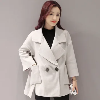 

Fashion Slim Womens Short Coats Nice Winter Turn-down Collar Wool Blend Coat And Jacket Double Breasted Ladies Coats