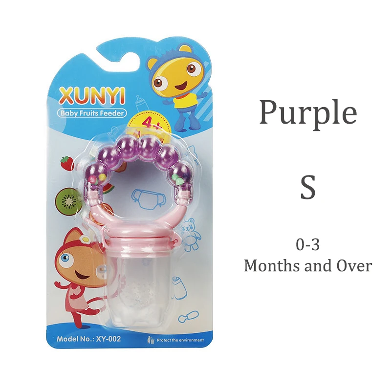 Purple S 1 шт. бутылочка для кормления свежих продуктов, Детская соска для кормления детей, кормушка для фруктов, соски для кормления, безопасные детские принадлежности, соска, бутылочки - Цвет: Purple S