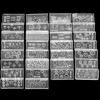 

6Pcs 3D Acrylic Flower Heart Bowknot Nail Art Design Decoration Mold DIY Tool