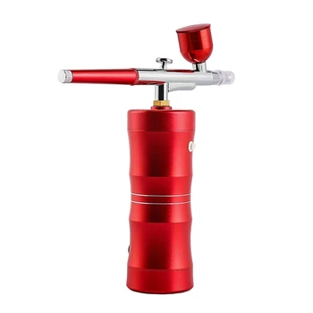 

Protable Dual Action Airbrush Kit, Multi-Purpose Compressor Air Brush Paint Spray for Nail Art Desgin Tattoo Skin Care, EU Plug