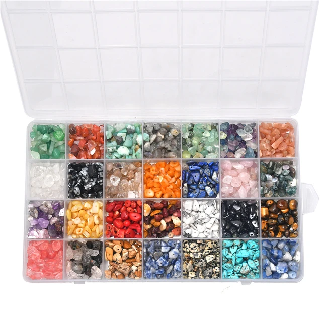  Colle 24 Colors 1200Pcs Natural Chips Stone Beads