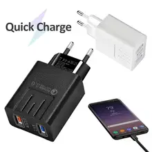 3.1A Быстрая зарядка 3,0 USB зарядное устройство ЕС настенный адаптер для мобильного телефона для IPhone X MAX 7 8 QC3.0 Быстрая зарядка для samsung Xiaom