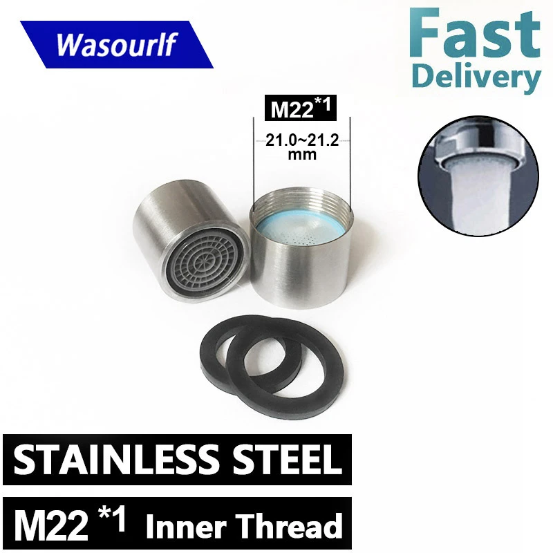 Wasourlf 100 Pcs Stainless Steel M22*1 Female Thread Faucet Aerator 2l