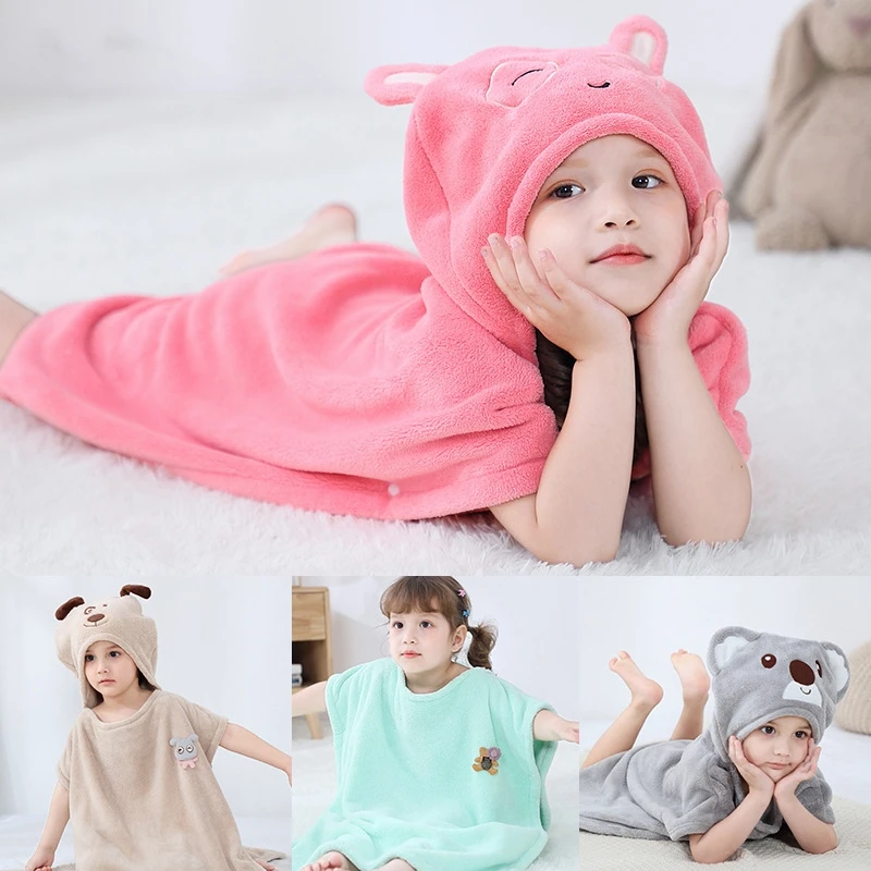

Cute Animal Hooded Towel 100% Cotton Baby Bath Towel 60*60cm Boys Girls Beach Towel 3-12 years Children Towel Cartoon Duck Dog