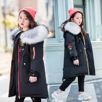 

New Warm Hooded Thick Coats Girl 2019 New Winter Children Clothing Long Sleeve Jacket Outwear Casual Fashion Winter Girls Parkas