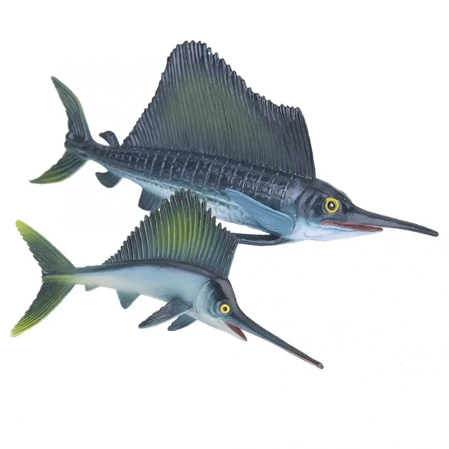 Narwhal миниатюрная фигурка животного океана, модель игрушки из цельного пластика, детская фигурка нарвала, Обучающие Развивающие игрушки для детей - Цвет: 2pcs Sailfish