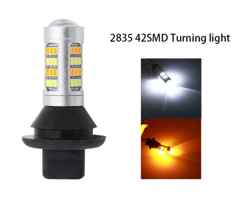 Двойной режим DRL светодиодный ba15s BAU15S 1156 p21w T20 W21W WY21W 7440 42/66/96 светодиодный свет дневного света указатель поворота Внешнее освещение - Цвет: 42 SMD