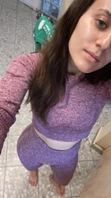 Conjunto de ropa de yoga sin costuras para mujer, prendas para entrenamiento deportivo, gimnasio, leggings de cintura alta, top corto de manga larga, 2, 3 o 5 piezas