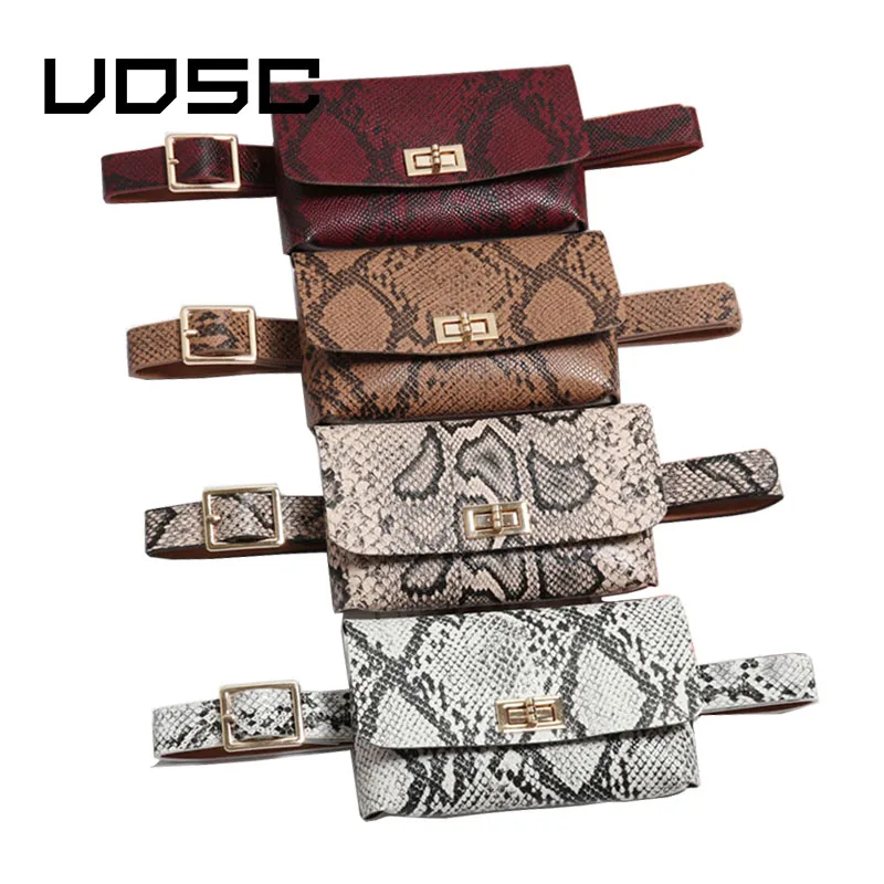 UOSC поясная сумка модная змеиная поясная Сумка женская кожаная поясная сумка винтажный поясной ремень сумки карман для телефона